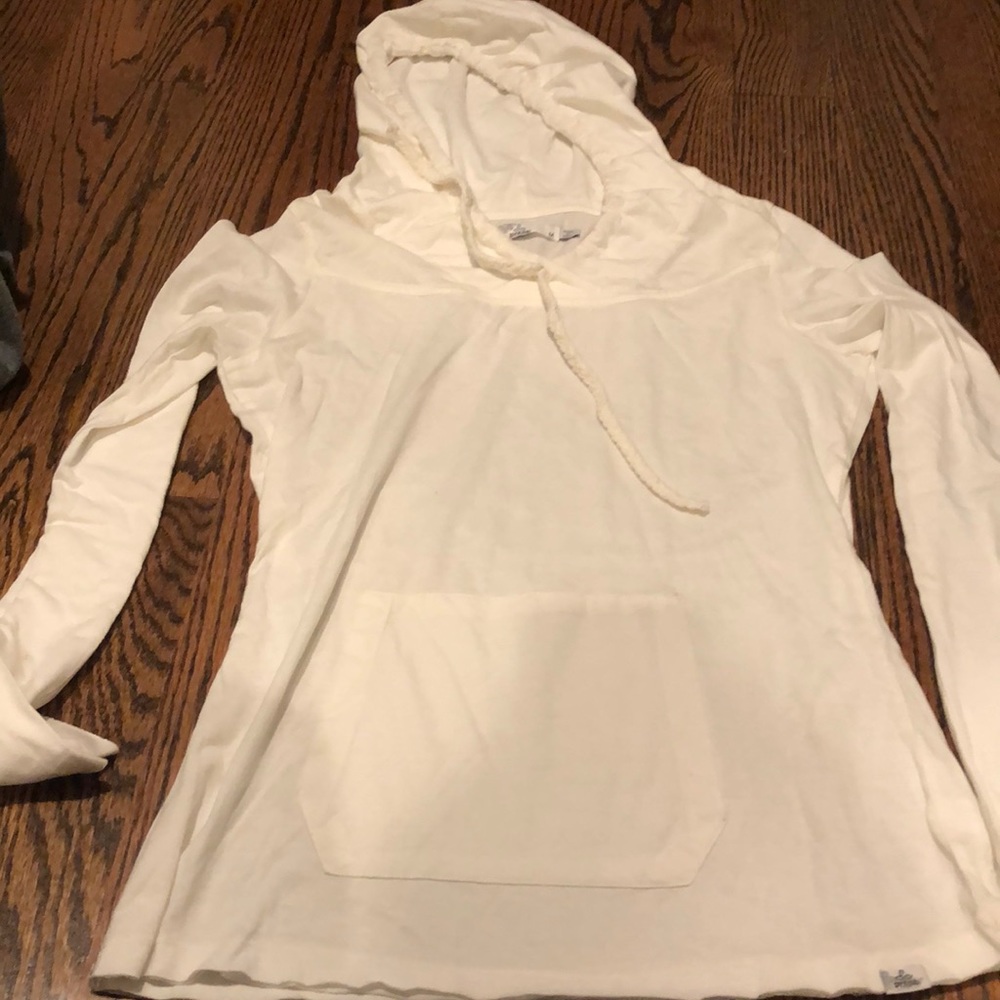 Prana white cotton shirt with hood. Barely used